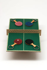 Herr Pong Schlüsselanhänger Mini-Ping-Pong pink/blau Handarbeit