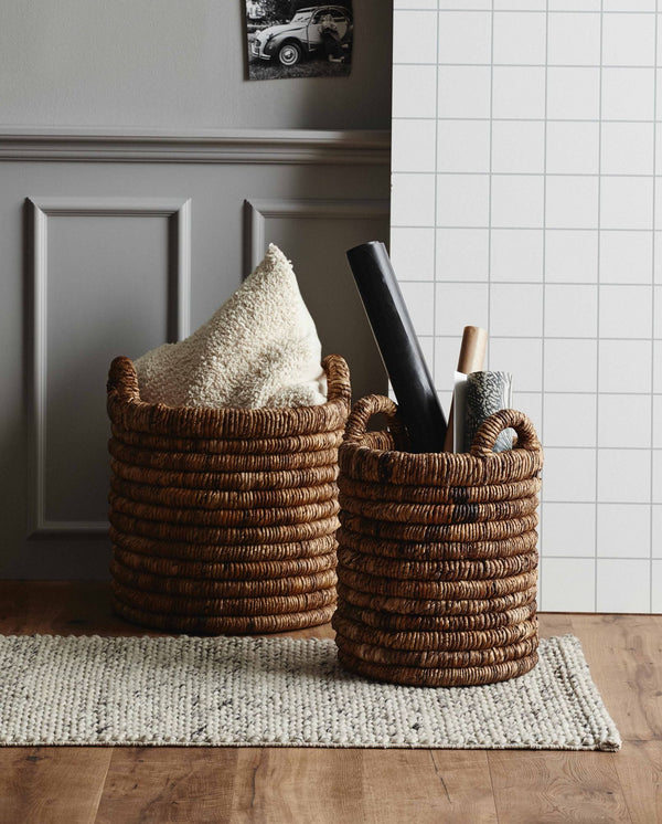 Nordal A/S ABACA round baskets, s/2 - natural