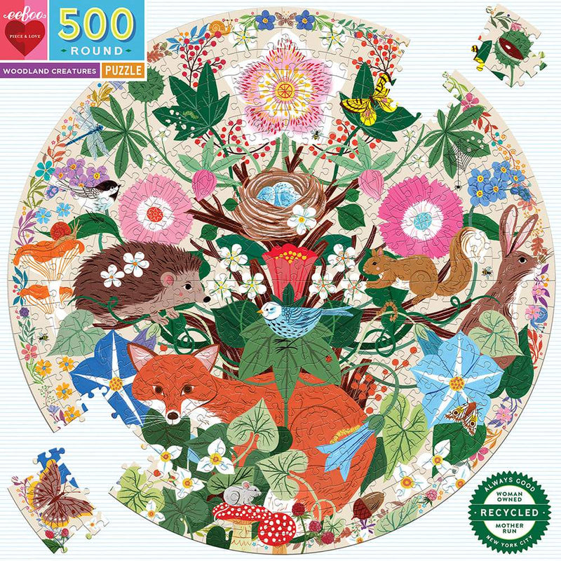 Eeboo Puzzle Woodland Creatures rund 500 Teile
