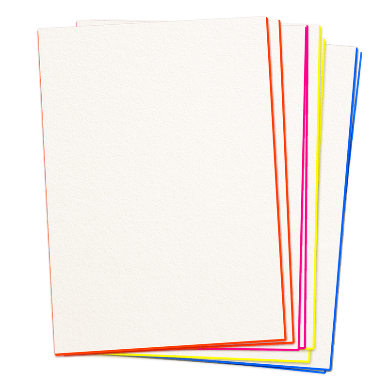 LetterpressGestalten Blanko Karten A6 mit Neonfarbschnitt 16 Stück