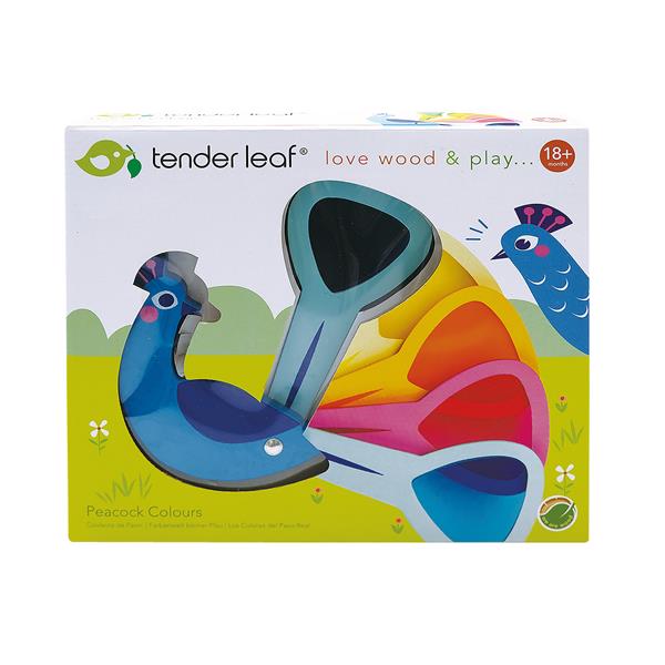 tender leaf toys Pfau mit 5 Farben